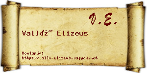 Valló Elizeus névjegykártya